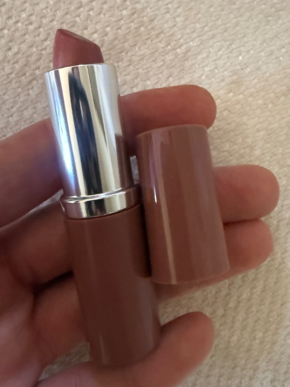 New Clinique Pop Longwear Lipstick  02 Bare Pop warm nude-brown 8 hour wear